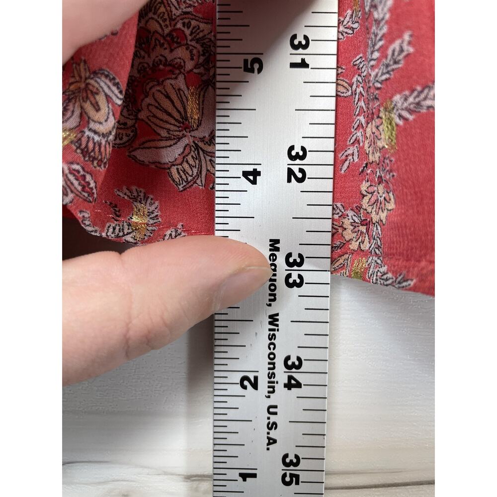 City Studio Juniors Red Floral Wrap Puff Sleeve Boho Sundress 2539-VG5A M - Picture 5 of 12